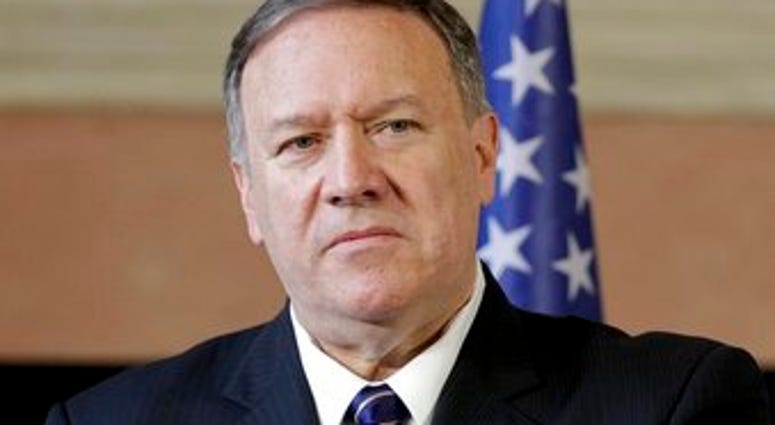 U.S. Secretary of State Mike Pompeo meets the media in Rome, Wednesday, Oct. 2, 2019. U.S. Secretary of State Mike Pompeo is in Italy at the start of a four-nation tour of Europe. (AP Photo/Andrew Medichini)