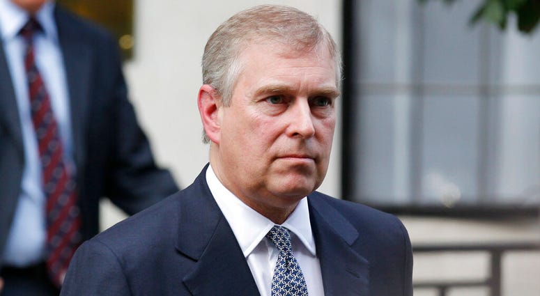 FILE - In this Wednesday, June 6, 2012 file photo, Britain's Prince Andrew leaves King Edward VII hospital in London after visiting his father Prince Philip. (AP Photo/Sang Tan, file) FILE - In this Wednesday, June 6, 2012 file photo, Britain's Prince Andrew leaves King Edward VII hospital in London after visiting his father Prince Philip. (AP Photo/Sang Tan, file)