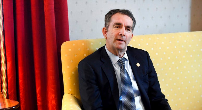 Virginia Gov. Ralph Northam talks during an interview at the Governor's Mansion, Saturday, Feb. 9, 2019 in Richmond, Va. The embattled governor says he wants to spend the remaining three years of his term pursuing racial "equity." Northam told The Washing
