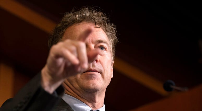 Sen. Rand Paul, R-Ky., calls on a reporter during a news conference on Capitol Hill, Thursday, Jan. 30, 2020, during the impeachment trial of President Donald Trump on charges of abuse of power and obstruction of Congress. (AP Photo/ Jacquelyn Martin) Sen. Rand Paul, R-Ky., calls on a reporter during a news conference on Capitol Hill, Thursday, Jan. 30, 2020, during the impeachment trial of President Donald Trump on charges of abuse of power and obstruction of Congress. (AP Photo/ Jacquelyn Martin)