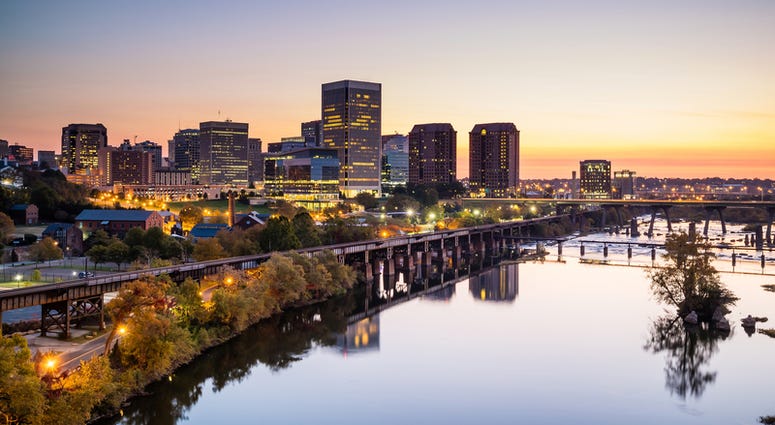 The city skyline and James River in Richmond, Va. (Dreamstime)