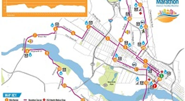 Map of the Anthem Richmond Marathon, which will take place Saturday, November 10th, 2018. (Richmond Police)