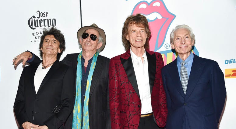 FILE - This Nov. 15, 2016 file photo shows members of the Rolling Stones. In a statement released Friday, April 5, 2019, his rep says Mick Jagger “is doing very well and is expected to make a full recovery.” (Photo by Evan Agostini/Invision/AP, File)
