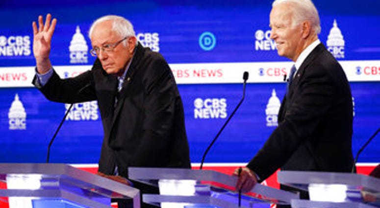 Democratic presidential candidates, Sen. Bernie Sanders, I-Vt., left, and former Vice President Joe Biden, right, participate in a Democratic presidential primary debate at the Gaillard Center in Charleston, S.C. (AP Photo/Patrick Semansky) Democratic presidential candidates, Sen. Bernie Sanders, I-Vt., left, and former Vice President Joe Biden, right, participate in a Democratic presidential primary debate at the Gaillard Center in Charleston, S.C. (AP Photo/Patrick Semansky)
