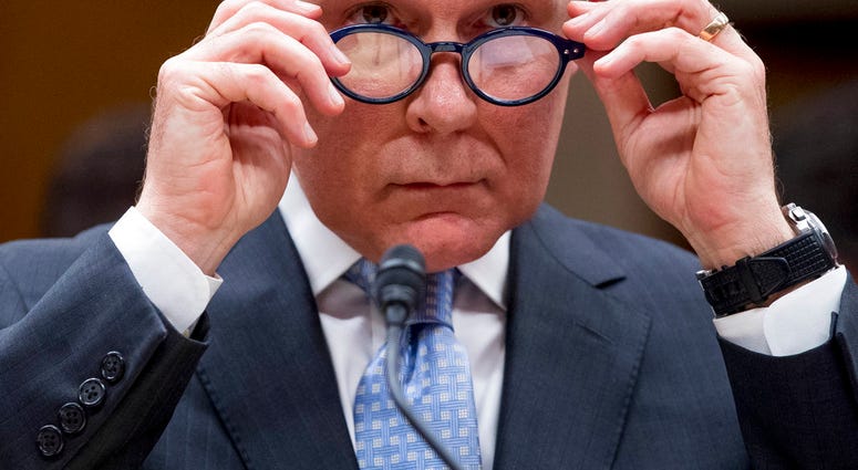 FILE - In this May 16, 2018 file photo, Environmental Protection Agency Administrator Scott Pruitt appears before a Senate Appropriations subcommittee on budget on Capitol Hill in Washington. (AP Photo/Andrew Harnik)