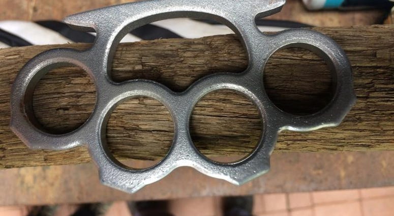 Brass knuckles seized in Charlottesville on August 11, 2018. (City of Charlottesville)