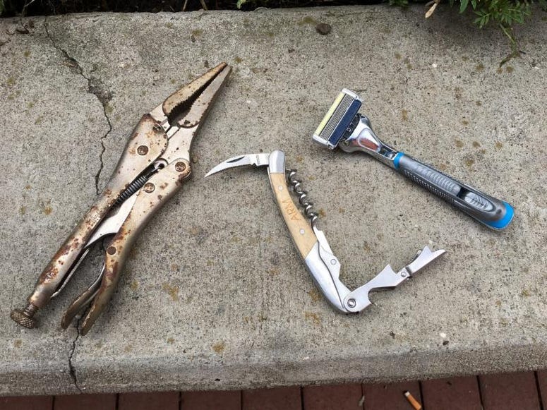 Weapons seized in Charlottesville on August 11, 2018. (City of Charlottesville)