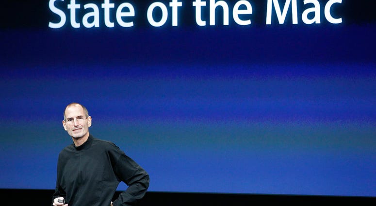 In this Oct. 20, 2010 file photo, Apple CEO Steve Jobs speaks at an Apple event at Apple headquarters in Cupertino, Calif. Apple has become the world’s first company to be valued at $1 trillion. (AP Photo/Tony Avelar)