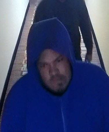 Robbery suspect in blue (Photo source: Henrico Police)