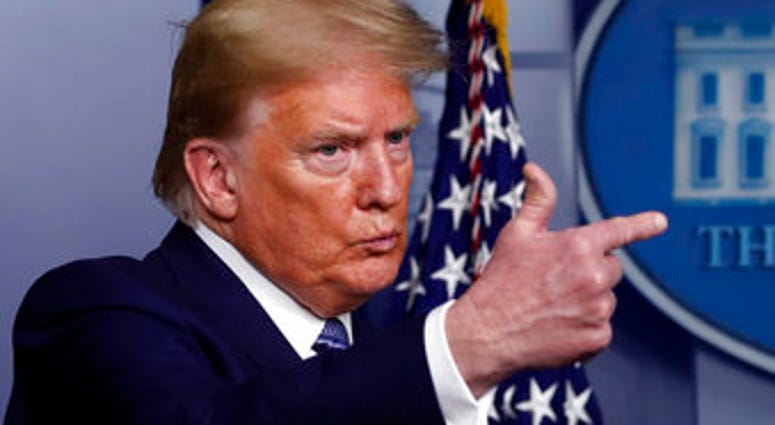 President Donald Trump speaks about the coronavirus in the James Brady Press Briefing Room of the White House, Tuesday, April 21, 2020, in Washington. (AP Photo/Alex Brandon) President Donald Trump speaks about the coronavirus in the James Brady Press Briefing Room of the White House, Tuesday, April 21, 2020, in Washington. (AP Photo/Alex Brandon)