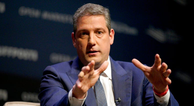 Rep. Tim Ryan, D-Ohio, speaks at the Heartland Forum on the campus of Buena Vista University in Storm Lake, Iowa, Saturday, March 30, 2019. (AP Photo/Nati Harnik)