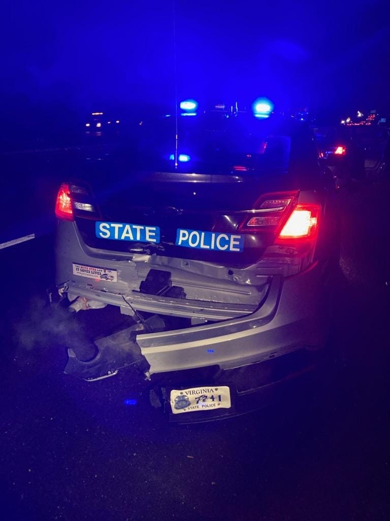 VDOT worker and State Trooper escape injury