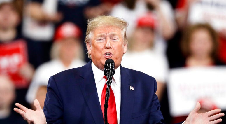 President Donald Trump speaks during a campaign rally in Hershey, Pa., Tuesday, Dec. 10, 2019. (AP Photo/Matt Rourke) President Donald Trump speaks during a campaign rally in Hershey, Pa., Tuesday, Dec. 10, 2019. (AP Photo/Matt Rourke)