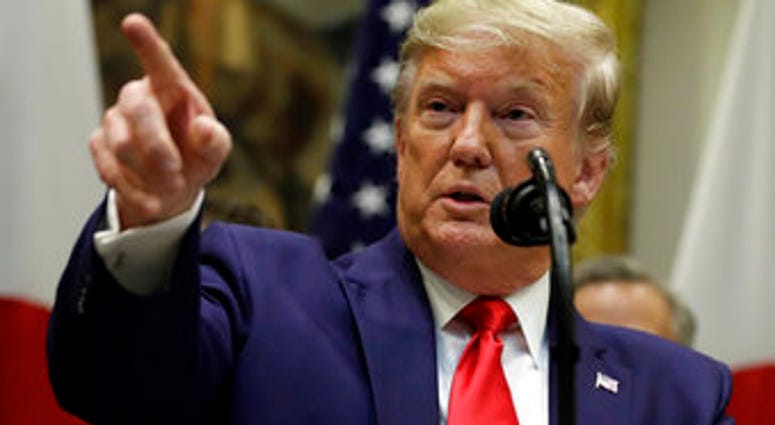 President Donald Trump speaks after a signing ceremony for a trade agreement with Japan in the Roosevelt Room of the White House, Monday, Oct. 7, 2019, in Washington. (AP Photo/Evan Vucci)