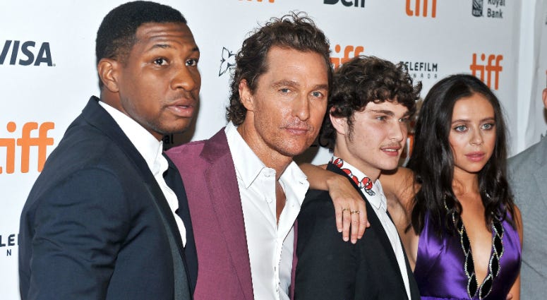 Jonathan Majors, Matthew McConaughey, Richie Merritt, Bel Powley. "White Boy Rick" Premiere - 2018 Toronto International Film Festival at the Ryerson Theatre. Jonathan Majors, Matthew McConaughey, Richie Merritt, Bel Powley. "White Boy Rick" Premiere - 2018 Toronto International Film Festival at the Ryerson Theatre.