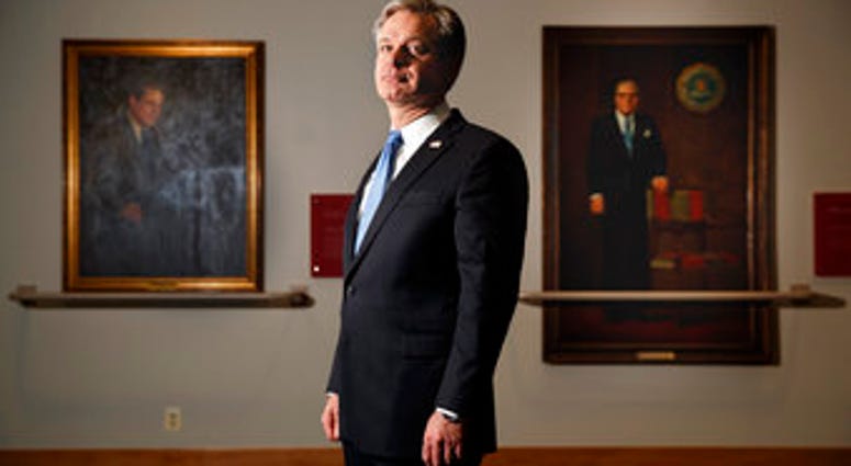 FBI Director Christopher Wray poses for a photo after an interview with The Associated Press, Monday, Dec. 9, 2019, in Washington. (AP Photo/Jacquelyn Martin) FBI Director Christopher Wray poses for a photo after an interview with The Associated Press, Monday, Dec. 9, 2019, in Washington. (AP Photo/Jacquelyn Martin)