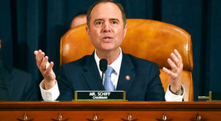 House Intelligence Committee Chairman Adam Schiff, D-Calif., gives final remarks during a hearing on Capitol Hill in Washington, Thursday, Nov. 21, 2019. (Bill O'Leary/Pool Photo via AP) House Intelligence Committee Chairman Adam Schiff, D-Calif., gives final remarks during a hearing on Capitol Hill in Washington, Thursday, Nov. 21, 2019. (Bill O'Leary/Pool Photo via AP)