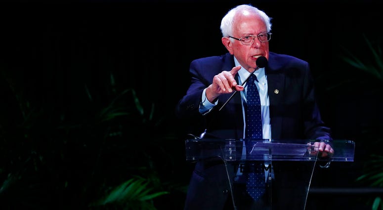 Democratic presidential candidate Sen. Bernie Sanders, I-Vt.,speaks during a forum on Friday, June 21, 2019, in Miami. (AP Photo/Brynn Anderson)