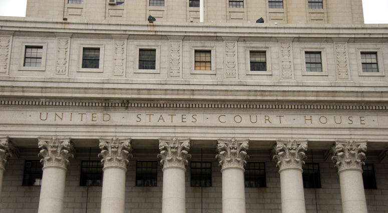 Pillars of the United States Court House, lower Manhattan, New York (Dreamstime)