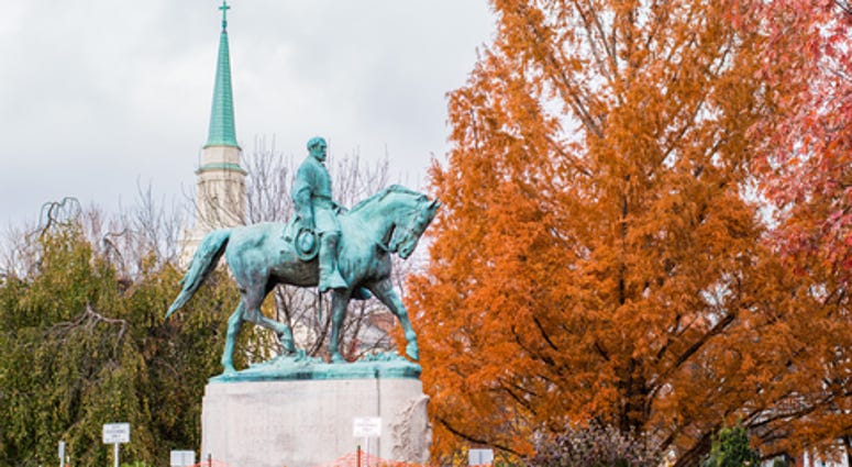 General Robert E. Lee on bronze horse in public park as southern states struggle with how to address their history