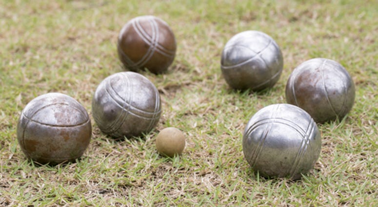 Petanque balls on the ground
