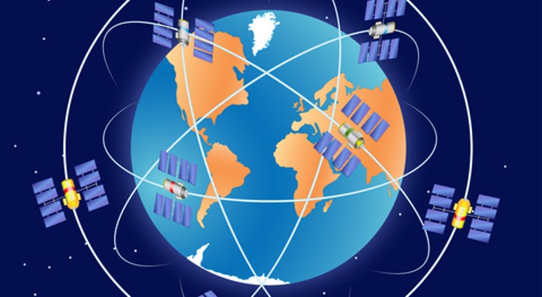 GPS satellite in Earth orbit.