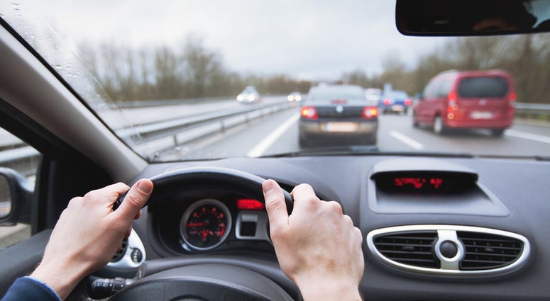 Driver behind the wheel