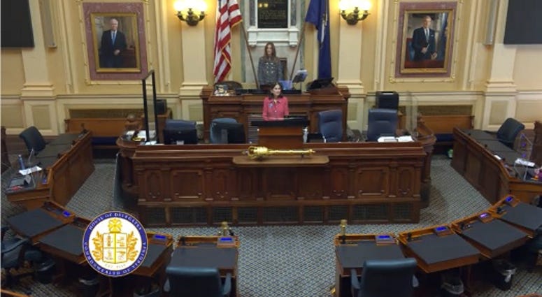 House Speaker Eileen Filler-Corn (D-Fairfax) presides over an Empty House of Delagates (House Feed) House Speaker Eileen Filler-Corn (D-Fairfax) presides over an Empty House of Delagates (House Feed)