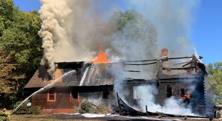 Chesterfield Firefighters fight fire on Exter Mill Road in Matoaca. (Chesterfield Fire)