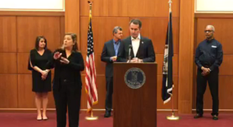 Governor Ralph Northam provides an update on coronavirus efforts on March 19, 2020. (Governor's Facebook Page) Governor Ralph Northam provides an update on coronavirus efforts on March 19, 2020. (Governor's Facebook Page)