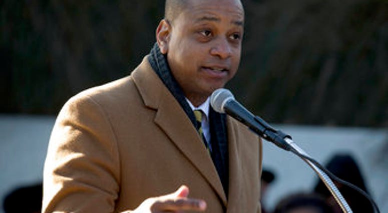 FILE - In a Monday, Jan. 20, 2020 file photo, Virginia Lt. Governor Justin Fairfax speaks during the 9th Annual wreath laying and ceremony at the Martin Luther King Jr. Memorial, in Washington. (AP Photo/Jose Luis Magana, File) FILE - In a Monday, Jan. 20, 2020 file photo, Virginia Lt. Governor Justin Fairfax speaks during the 9th Annual wreath laying and ceremony at the Martin Luther King Jr. Memorial, in Washington. (AP Photo/Jose Luis Magana, File)