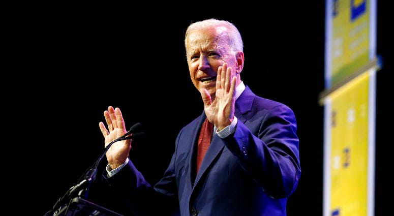 Democratic presidential candidate, former Vice President Joe Biden speaks during the Human Rights Campaign Columbus, Ohio Dinner at Ohio State University Saturday, June 1, 2019. (AP Photo/Paul Vernon)