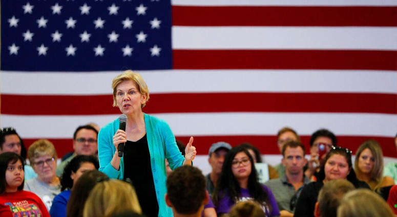Democratic presidential candidate Sen. Elizabeth Warren, of Massachusetts, speaks at a campaign event, Tuesday, July 2, 2019, in Las Vegas. (AP Photo/John Locher)