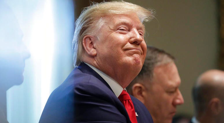 President Donald Trump listens during a Cabinet meeting in the Cabinet Room of the White House, Monday, Oct. 21, 2019, in Washington. (AP Photo/Pablo Martinez Monsivais) President Donald Trump listens during a Cabinet meeting in the Cabinet Room of the White House, Monday, Oct. 21, 2019, in Washington. (AP Photo/Pablo Martinez Monsivais)