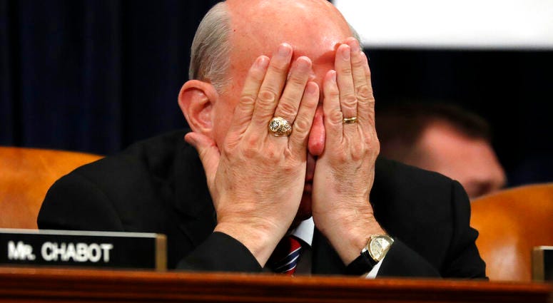 Rep. Louie Gohmert, R-Texas, rubs his face during a House Judiciary Committee markup of the articles of impeachment against President Donald Trump, Wednesday, Dec. 11, 2019, on Capitol Hill in Washington. (AP Photo/Jacquelyn Martin) Rep. Louie Gohmert, R-Texas, rubs his face during a House Judiciary Committee markup of the articles of impeachment against President Donald Trump, Wednesday, Dec. 11, 2019, on Capitol Hill in Washington. (AP Photo/Jacquelyn Martin)