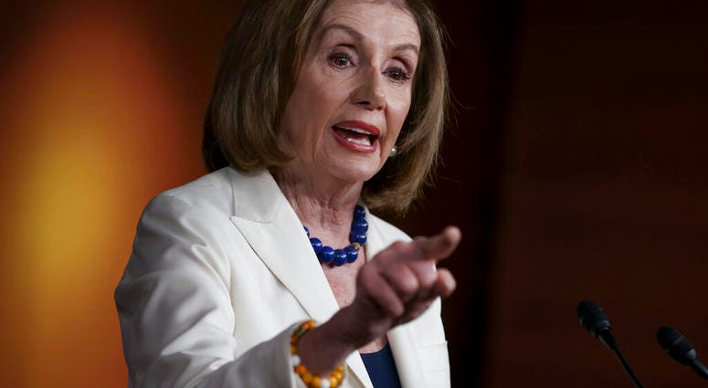 House Speaker Nancy Pelosi, D-Calif., responds forcefully to a question from a reporter who asked if she hated President Trump, after announcing earlier that the House is moving forward to draft articles of impeachment. (AP Photo/J. Scott Applewhite) House Speaker Nancy Pelosi, D-Calif., responds forcefully to a question from a reporter who asked if she hated President Trump, after announcing earlier that the House is moving forward to draft articles of impeachment. (AP Photo/J. Scott Applewhite)