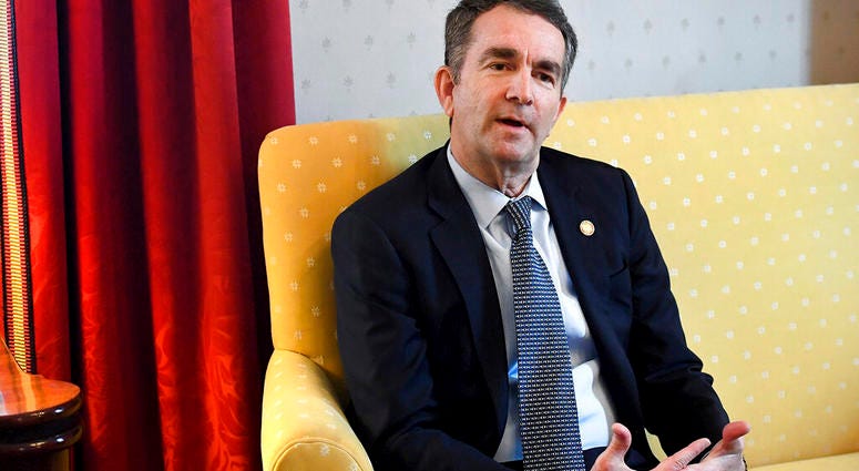 Virginia Gov. Ralph Northam talks during an interview at the Governor's Mansion, Saturday, Feb. 9, 2019 in Richmond, Va. The embattled governor says he wants to spend the remaining three years of his term pursuing racial "equity." Northam told The Washing