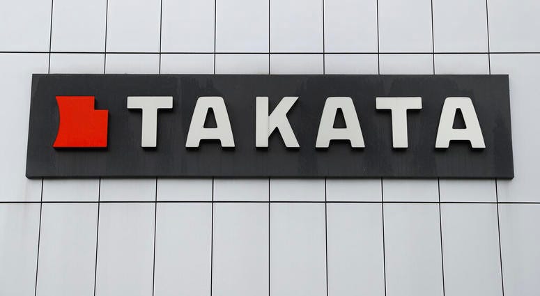 FILE - This June 25, 2017 file photo shows TK Holdings Inc. headquarters in Michigan. Bankrupt air bag maker Takata is recalling 1.4 million driver's side inflators in the U.S. because they could explode and hurl shrapnel. (AP Photo/Paul Sancya, File) FILE - This June 25, 2017 file photo shows TK Holdings Inc. headquarters in Michigan. Bankrupt air bag maker Takata is recalling 1.4 million driver's side inflators in the U.S. because they could explode and hurl shrapnel. (AP Photo/Paul Sancya, File)