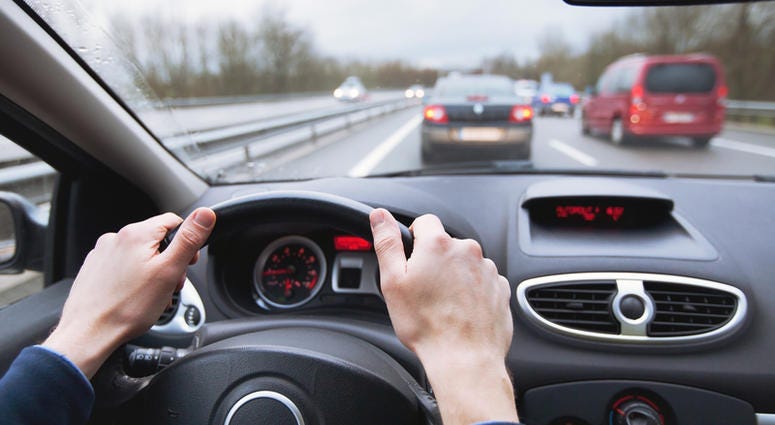 Driver behind the wheel