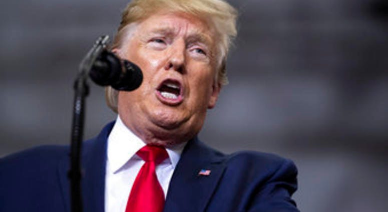 President Donald Trump speaks during a campaign rally at the Monroe Civic Center, Wednesday, Nov. 6, 2019, in Monroe, La. (AP Photo/ Evan Vucci)
