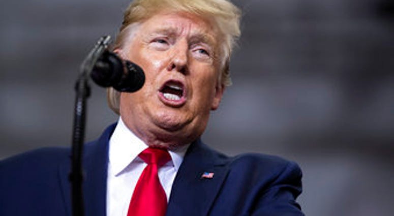 President Donald Trump speaks during a campaign rally at the Monroe Civic Center, Wednesday, Nov. 6, 2019, in Monroe, La. (AP Photo/ Evan Vucci)