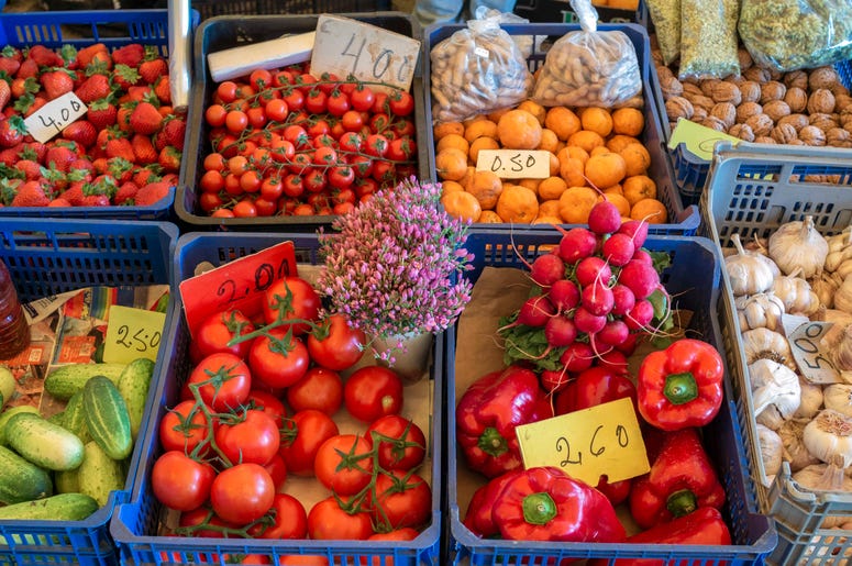 vegetables at a farmers market