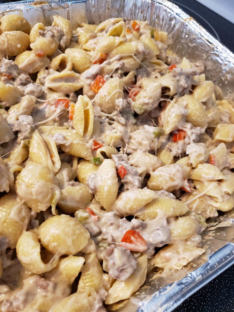 philly cheesesteak pasta