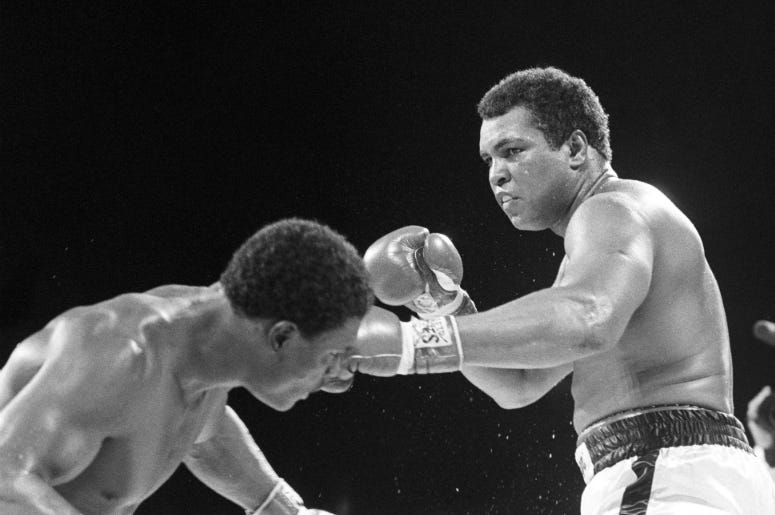 Muhammad Ali fights Trevor Berbick (left) at the Queen Elizabeth Sports Centre. Berwick defeated Ali in ten rounds by unanimous decision and was Ali's last professional fight. Muhammad Ali fights Trevor Berbick (left) at the Queen Elizabeth Sports Centre. Berwick defeated Ali in ten rounds by unanimous decision and was Ali's last professional fight.