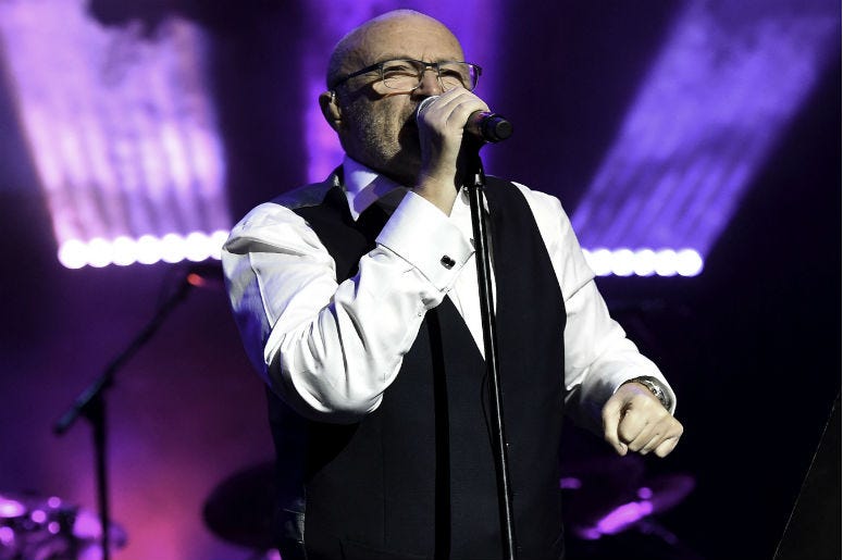 Recording artist Phil Collins performs in the Little Dreams Foundation concert at Jackie Gleason Theatre. Recording artist Phil Collins performs in the Little Dreams Foundation concert at Jackie Gleason Theatre.