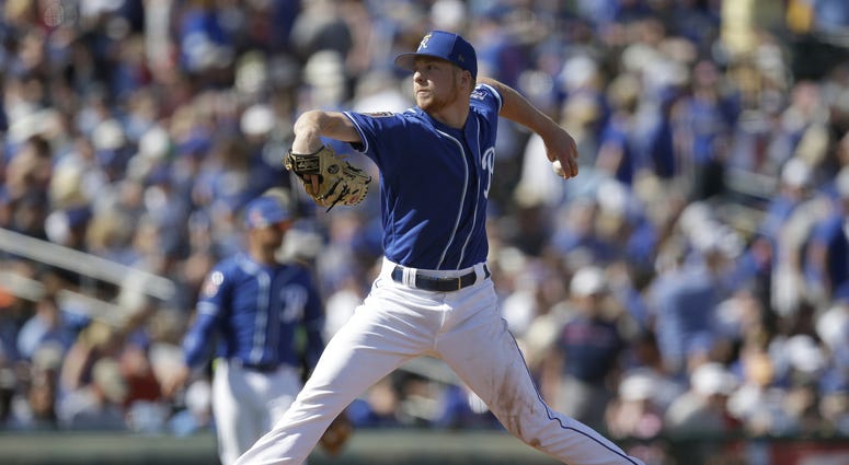 Mar 14, 2018; Surprise, AZ, USA; Kansas City Royals relief pitcher Richard Lovelady (74) throws in the sixth inning against the Chicago Cubs at Surprise Stadium. Mandatory Credit: Rick Scuteri-USA TODAY Sports