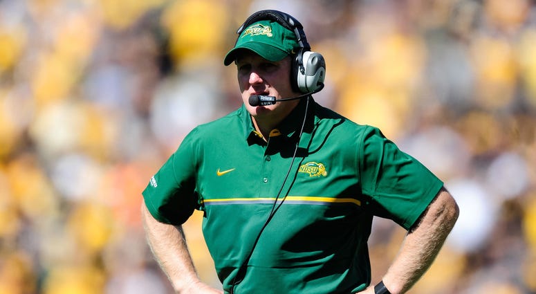 Sep 17, 2016; Iowa City, IA, USA; North Dakota State Bison head coach Chris Klieman looks on during the game against the Iowa Hawkeyes at Kinnick Stadium. North Dakota State won 23-21. Mandatory Credit: Jeffrey Becker-USA TODAY Sports
