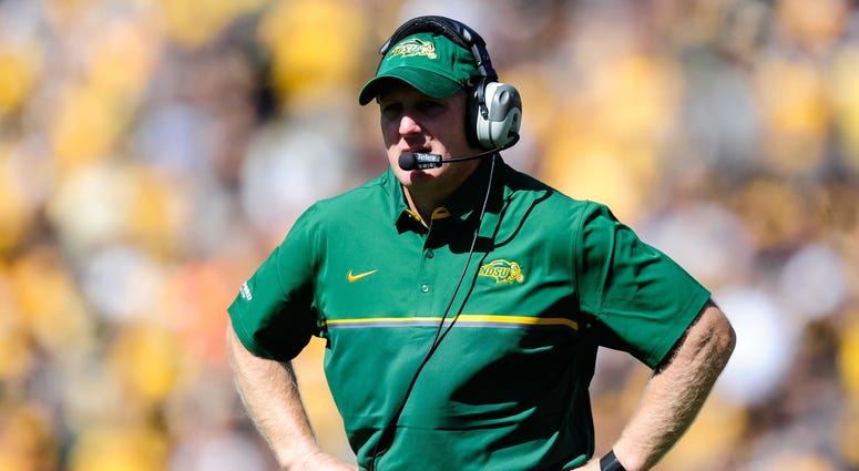 Sep 17, 2016; Iowa City, IA, USA; North Dakota State Bison head coach Chris Klieman looks on during the game against the Iowa Hawkeyes at Kinnick Stadium. North Dakota State won 23-21. Mandatory Credit: Jeffrey Becker-USA TODAY Sports