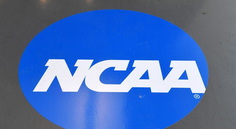 Mar 10, 2017; College Station, TX, USA; General overall view of NCAA logo during the NCAA Indoor Track and Field Championships at the Rhonda and Frosty Gilliam Jr. Indoor Track Stadium at the McFerrin Athletic Center. Mandatory Credit: Kirby Lee-USA TODAY