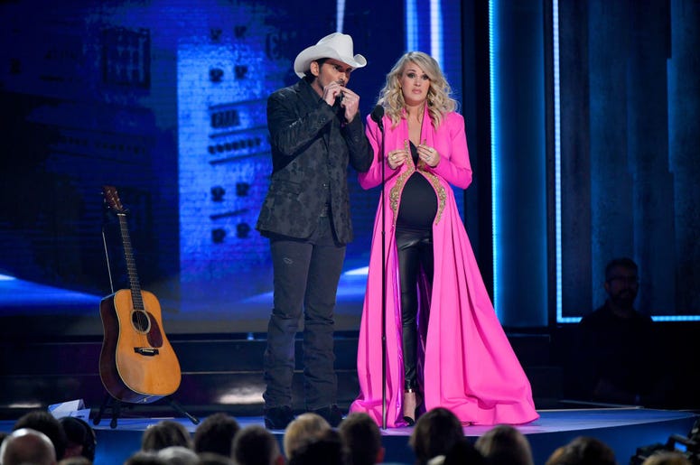 Carrie Underwood announced she's having another little boy at the 52nd annual CMA Awardss Carrie Underwood announced she's having another little boy at the 52nd annual CMA Awardss